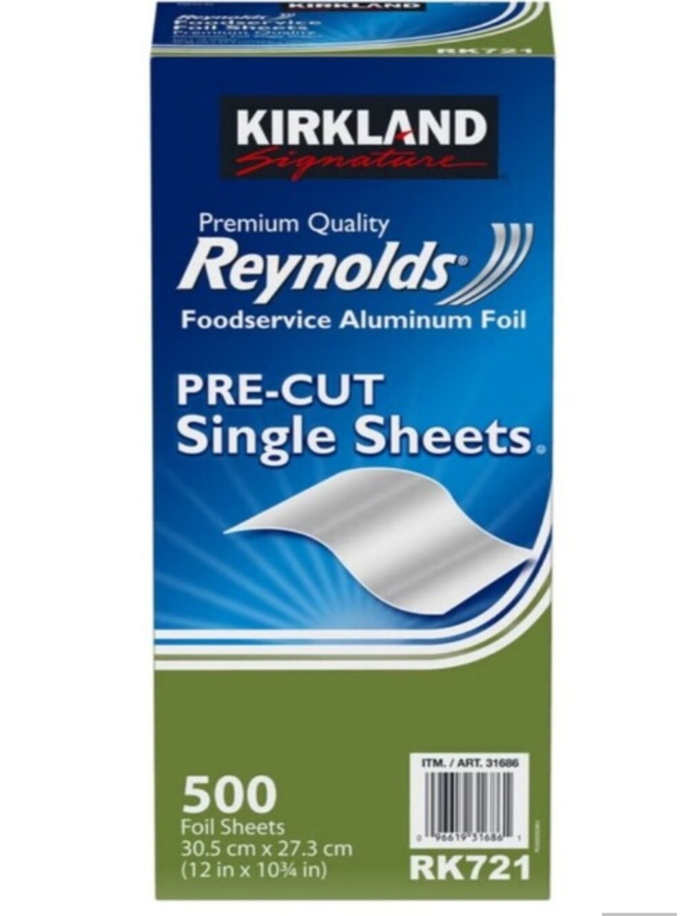 Foodservice Aluminum Foil, Pre-Cut Single Sheets,500
